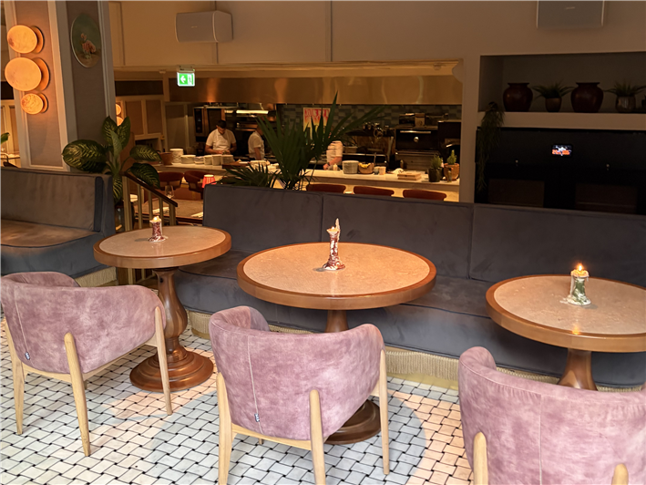 looking down over the open kitchen